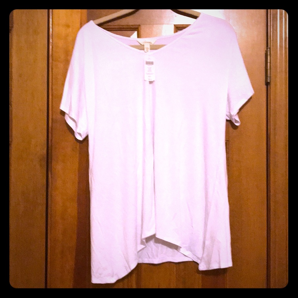 White V Neck T Shirt Soma NWT